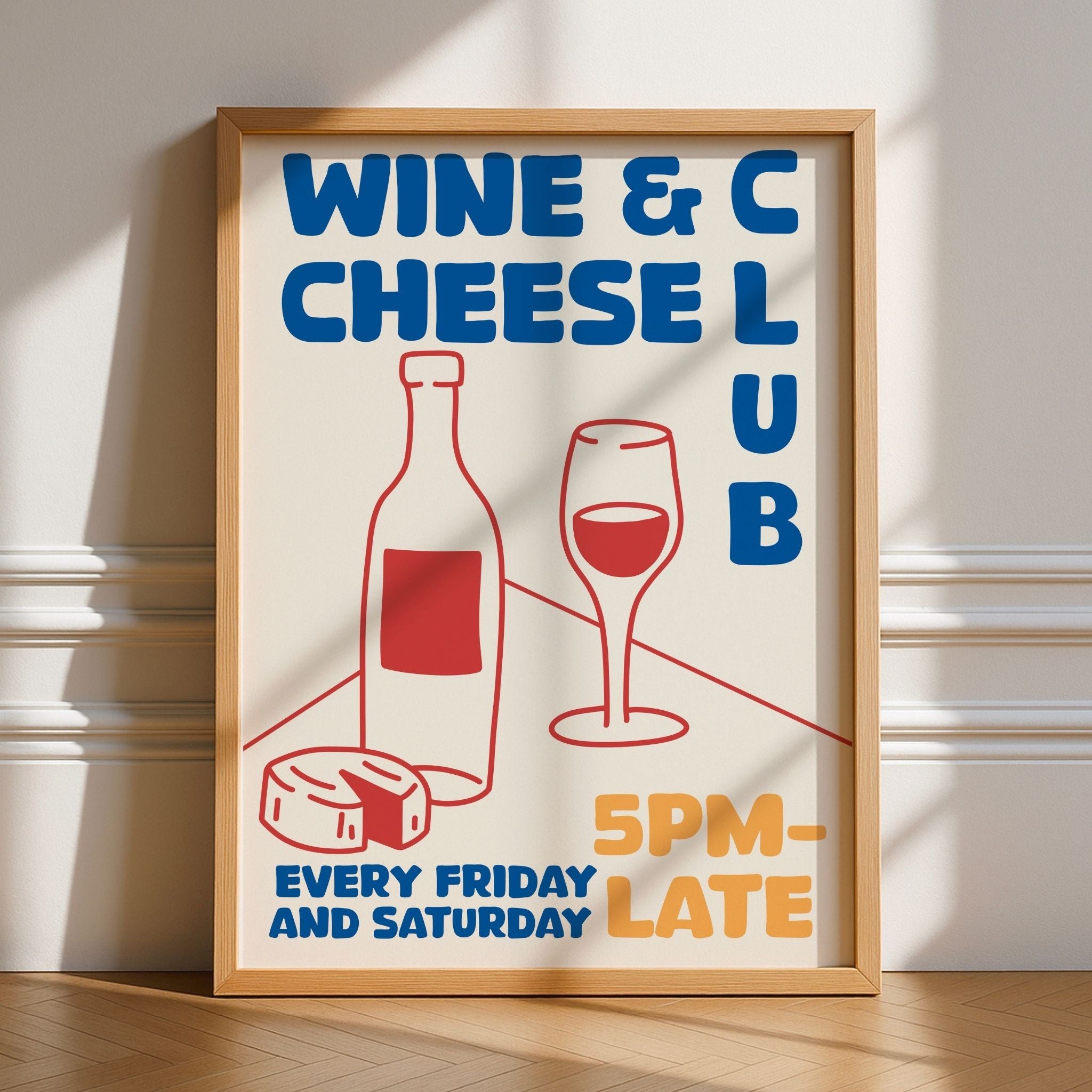 Wine and Cheese Club Print