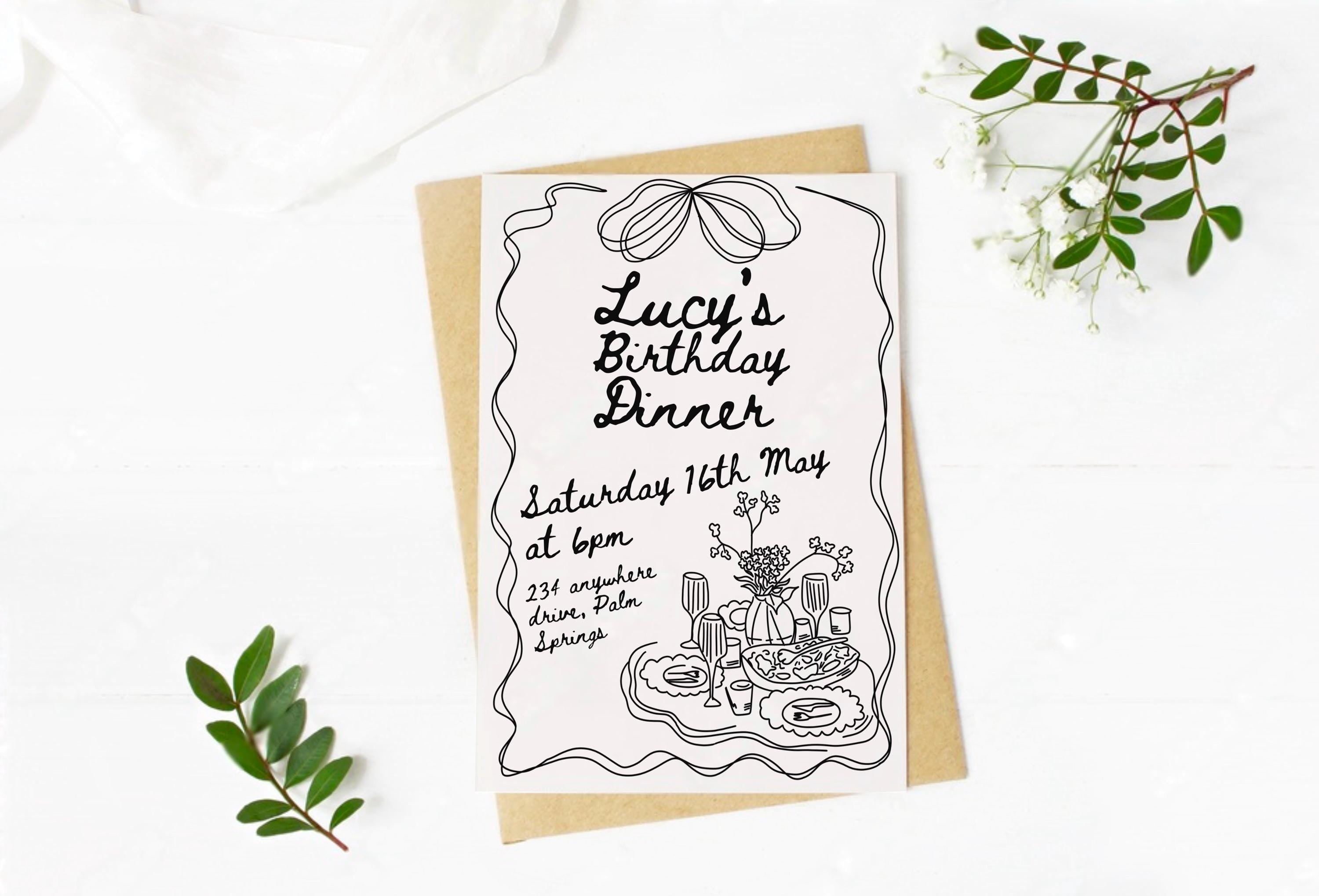 Birthday Dinner Party Invite