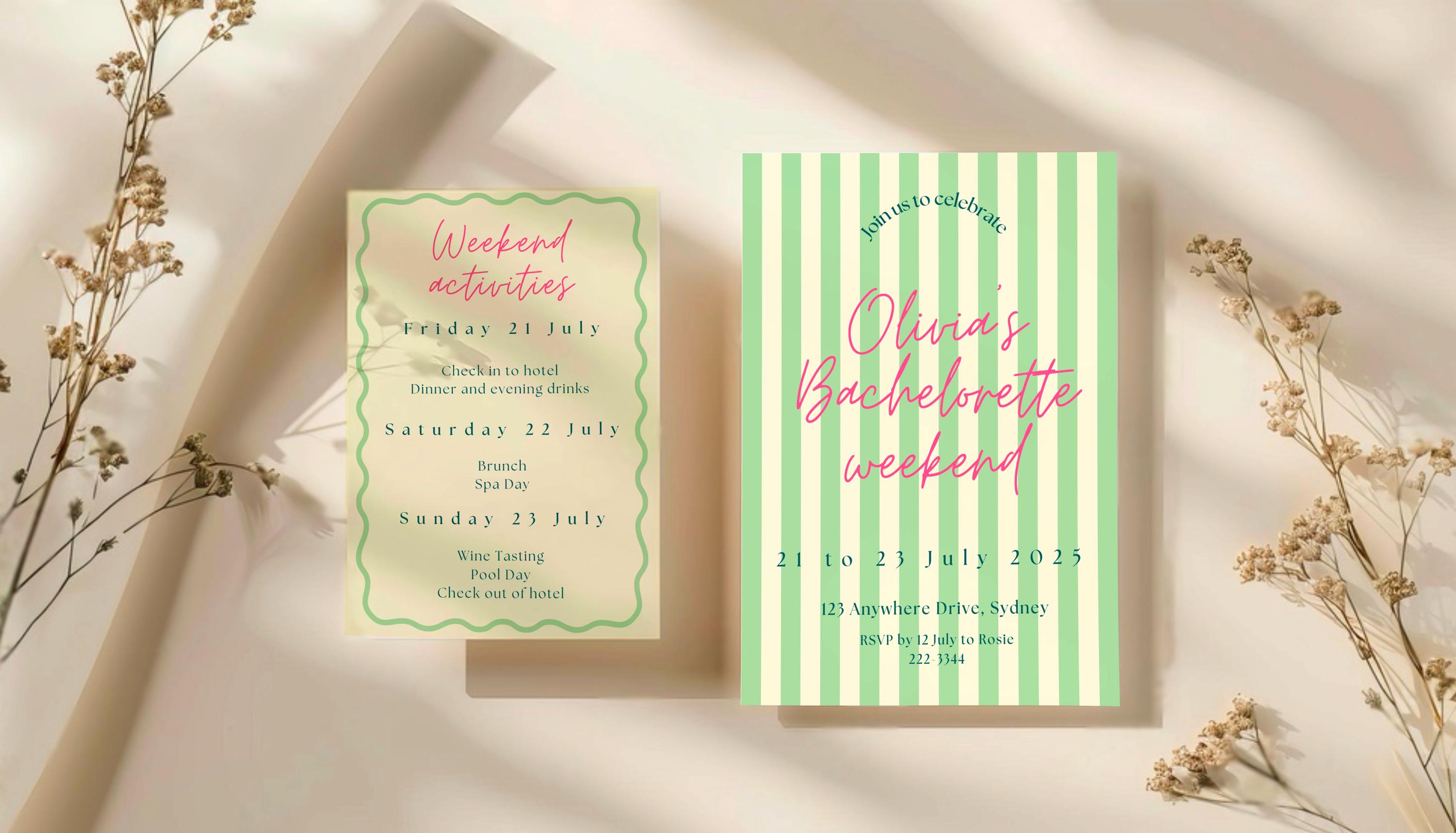 Bachelorette Hens Party Invite