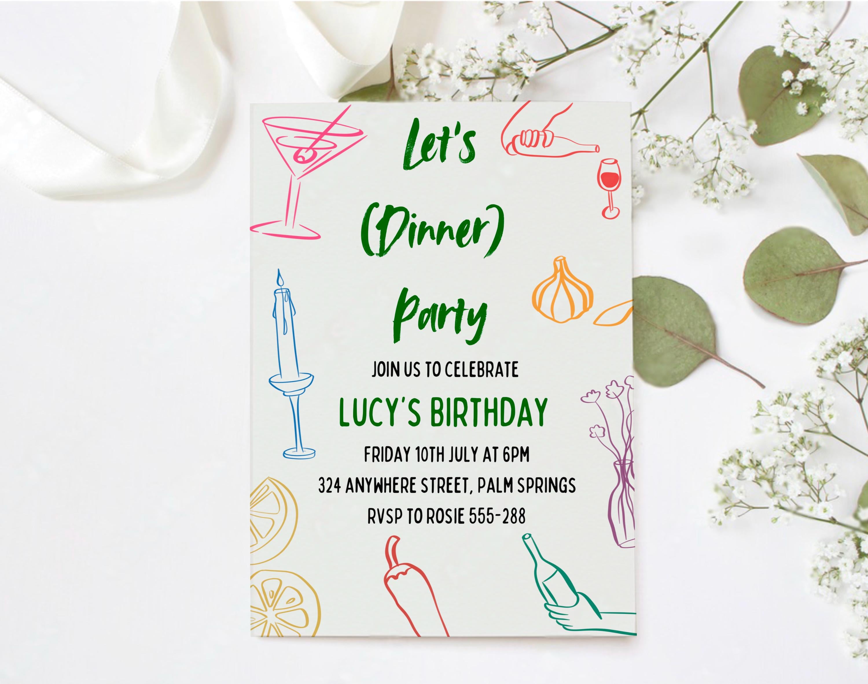 Birthday Dinner Party Invite