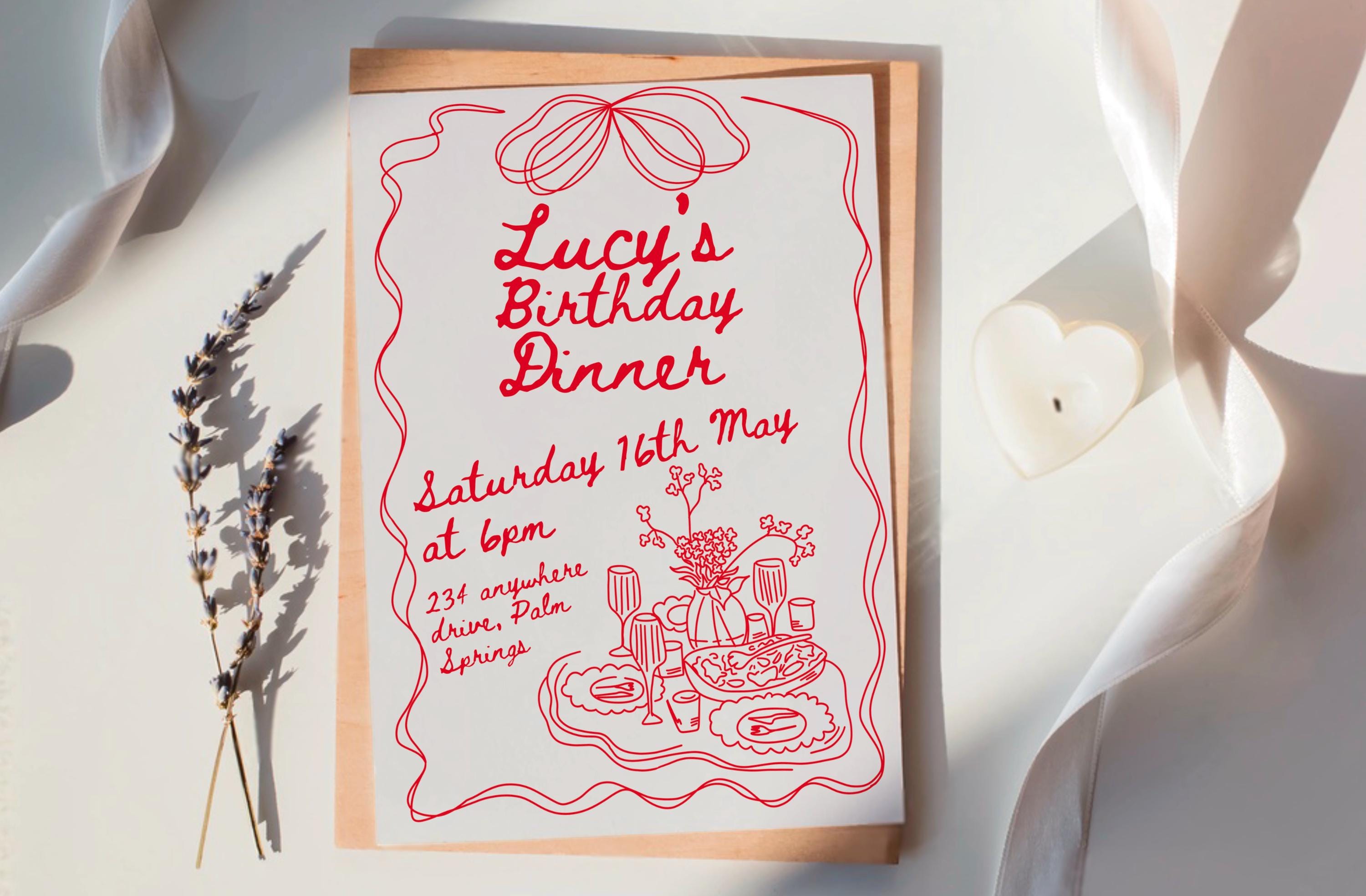 Birthday Dinner Party Invite