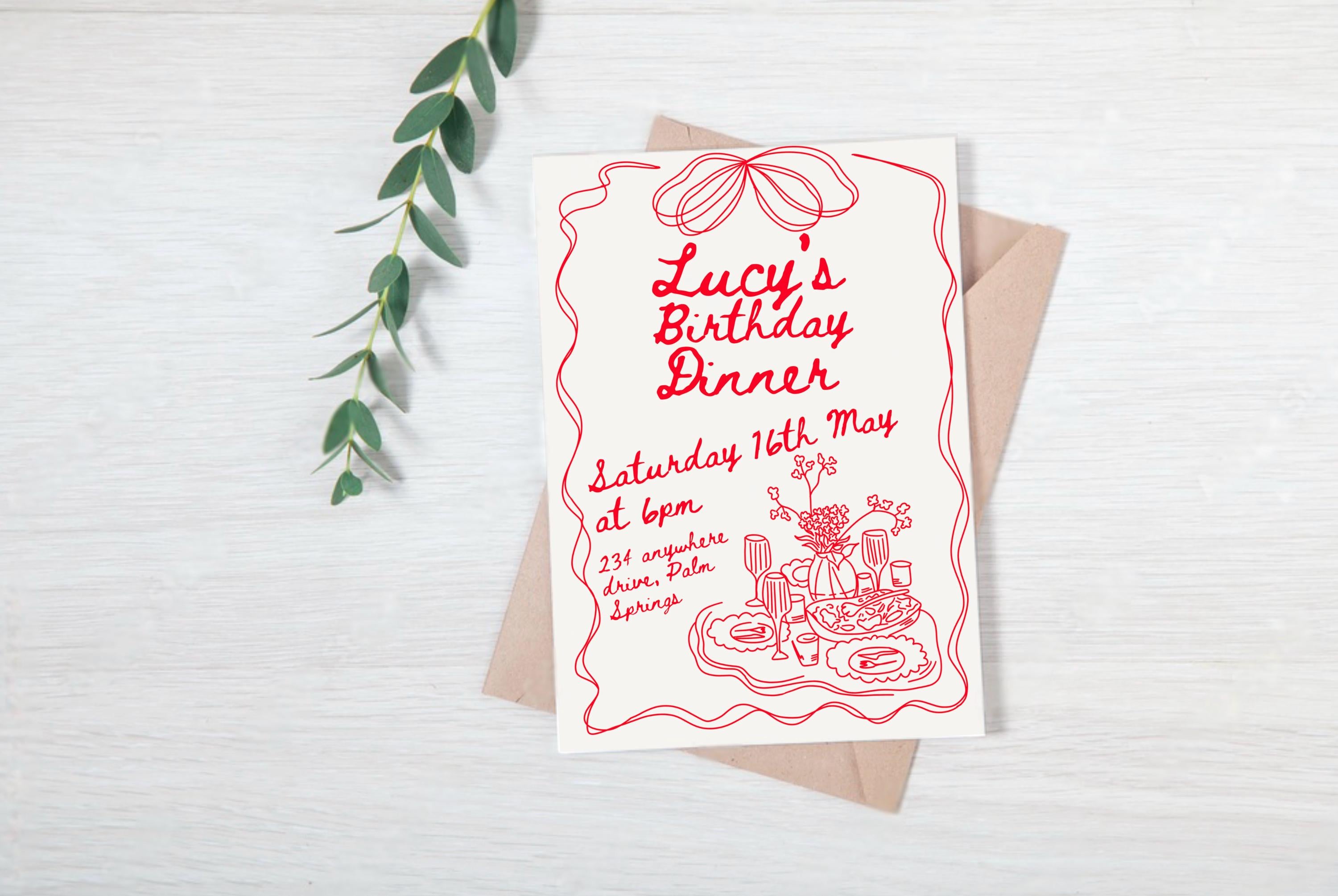 Birthday Dinner Party Invite
