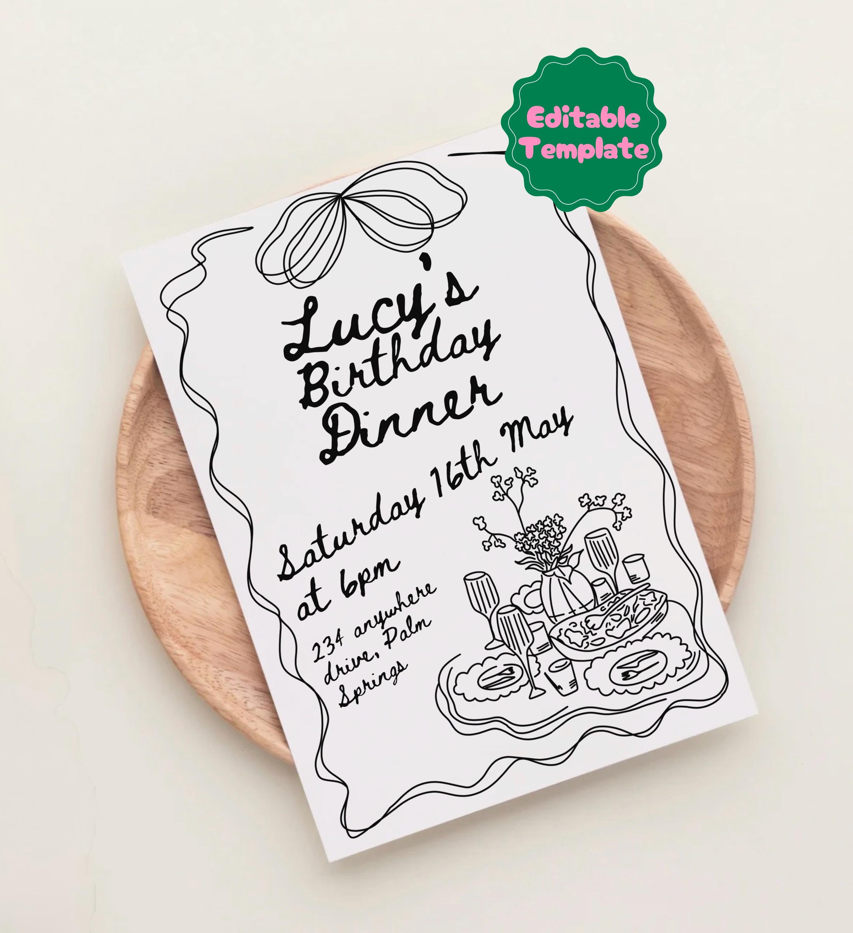 Birthday Dinner Party Invite