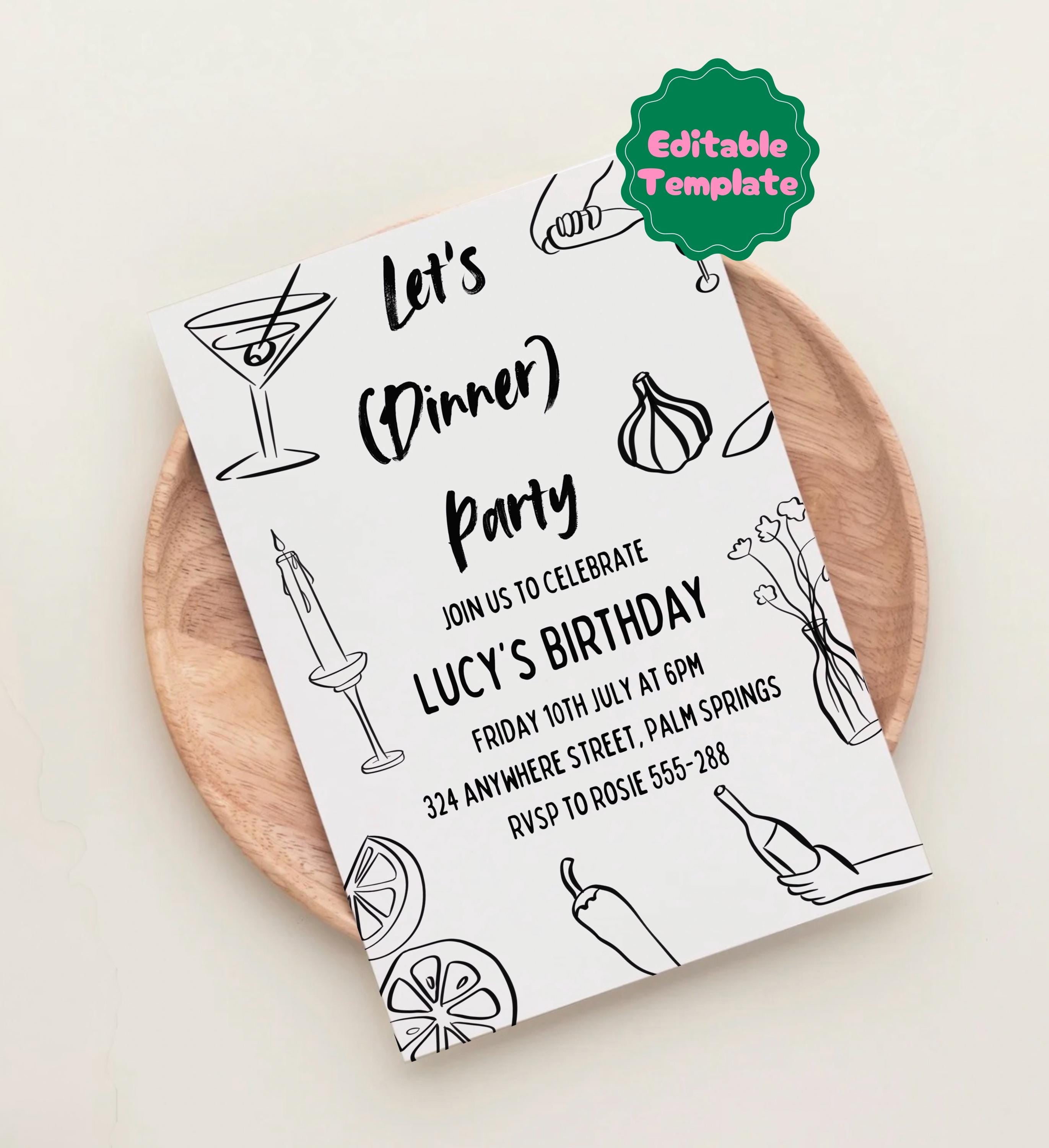 Birthday Dinner Party Invite