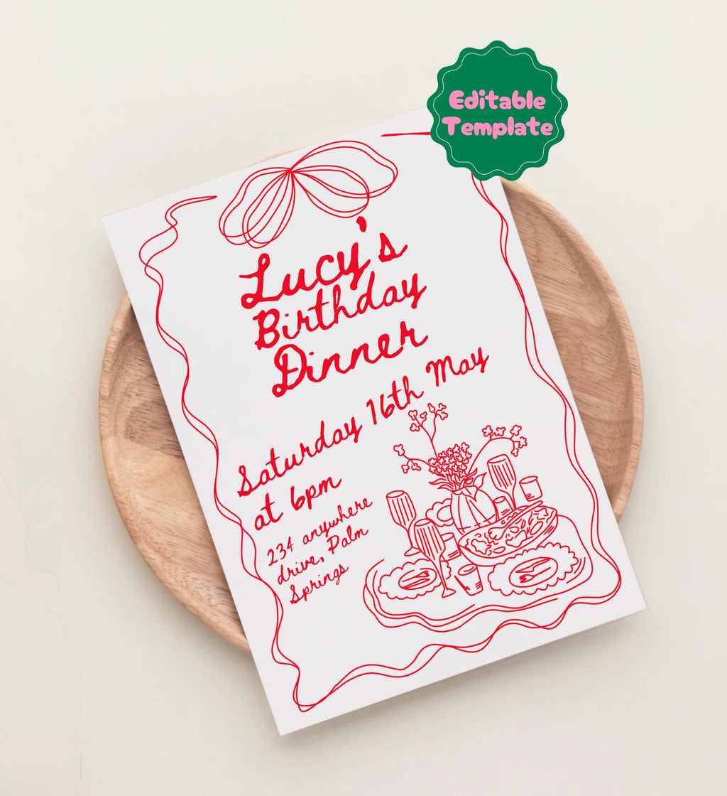 Birthday Dinner Party Invite