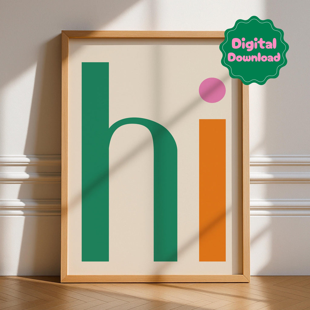 Hi Word Digital Download