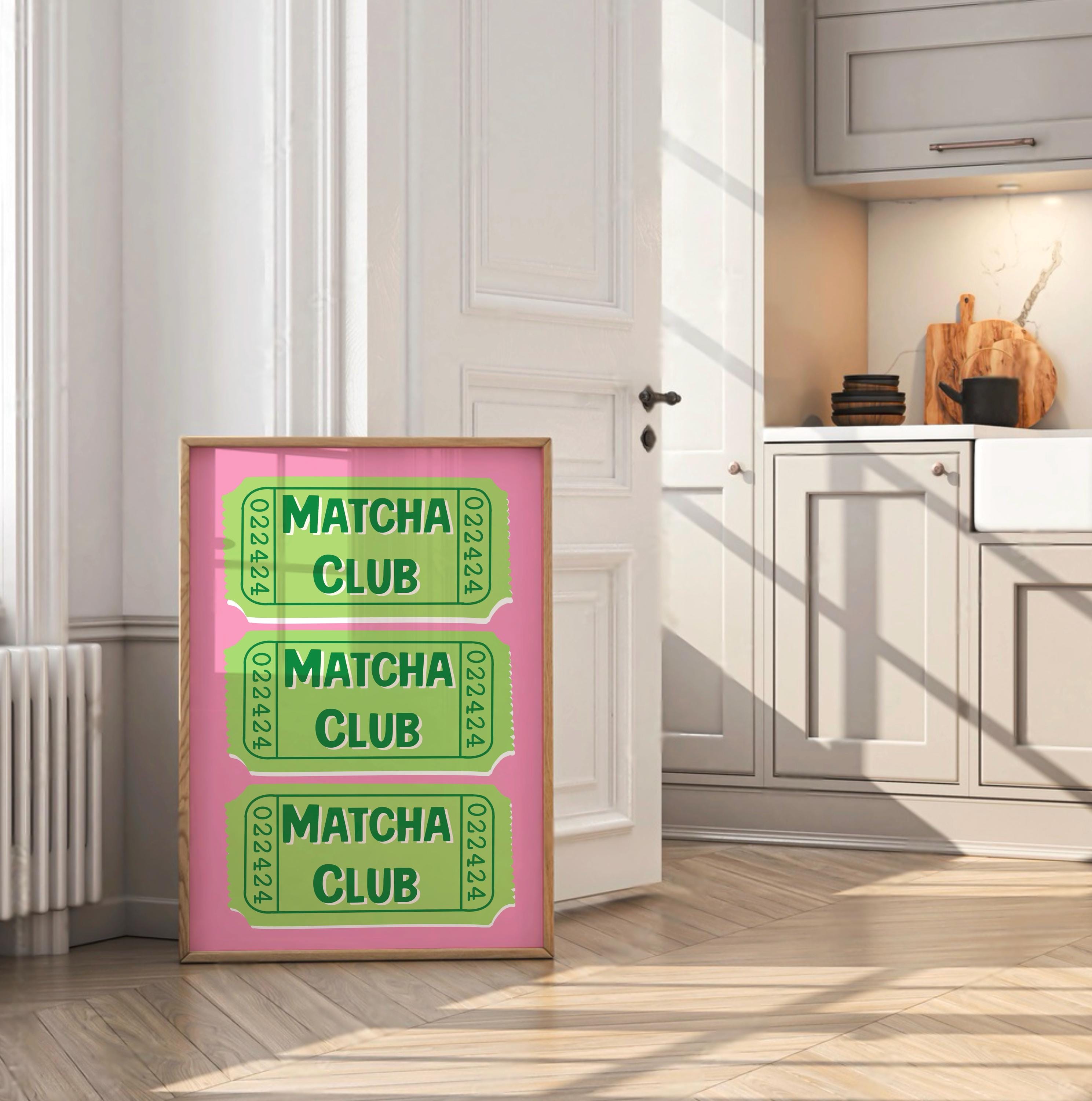 Matcha Club Ticket Print Digital Download