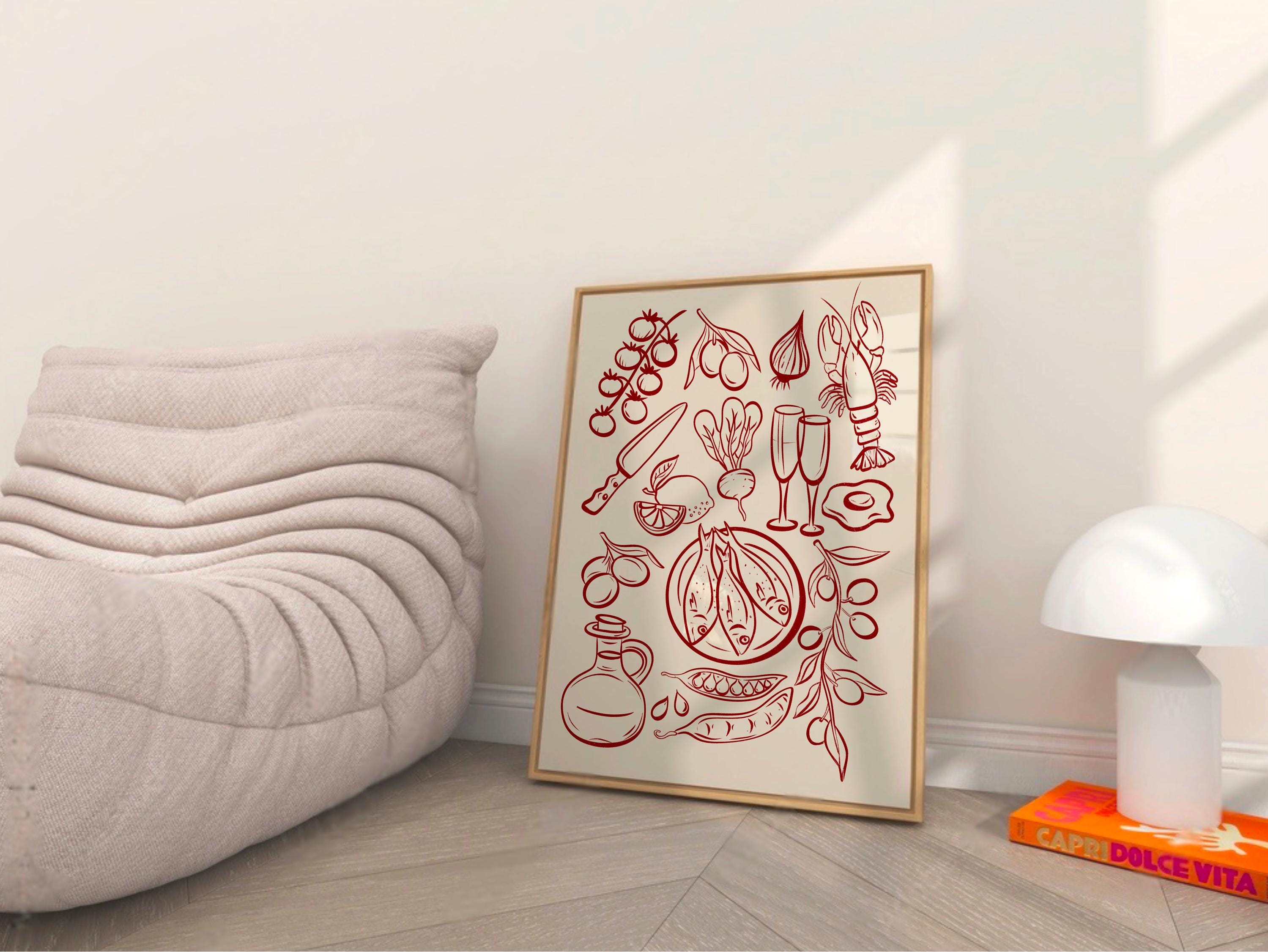 Food And Drink Illustrations Digital Download