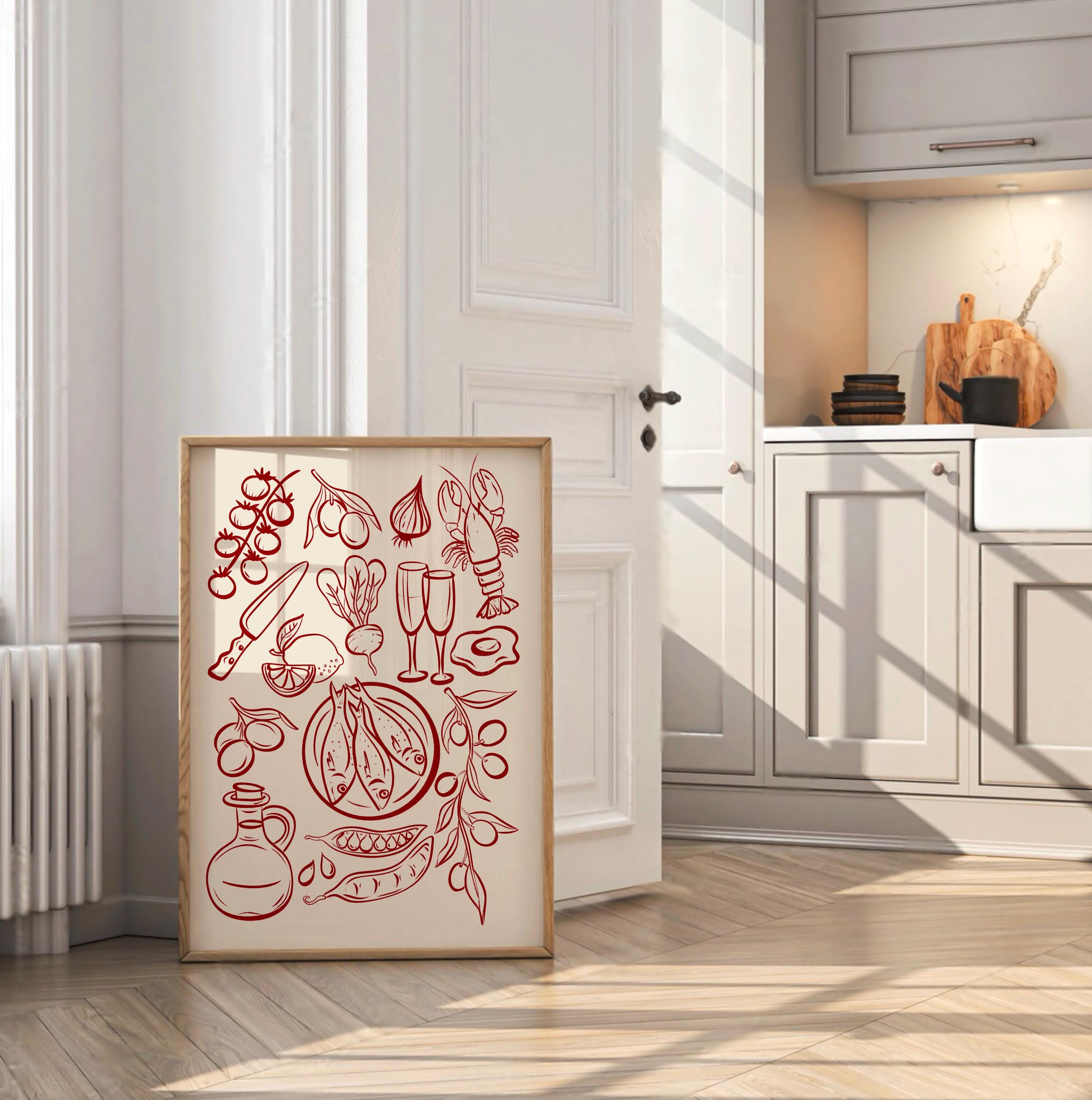 Food And Drink Illustrations Print