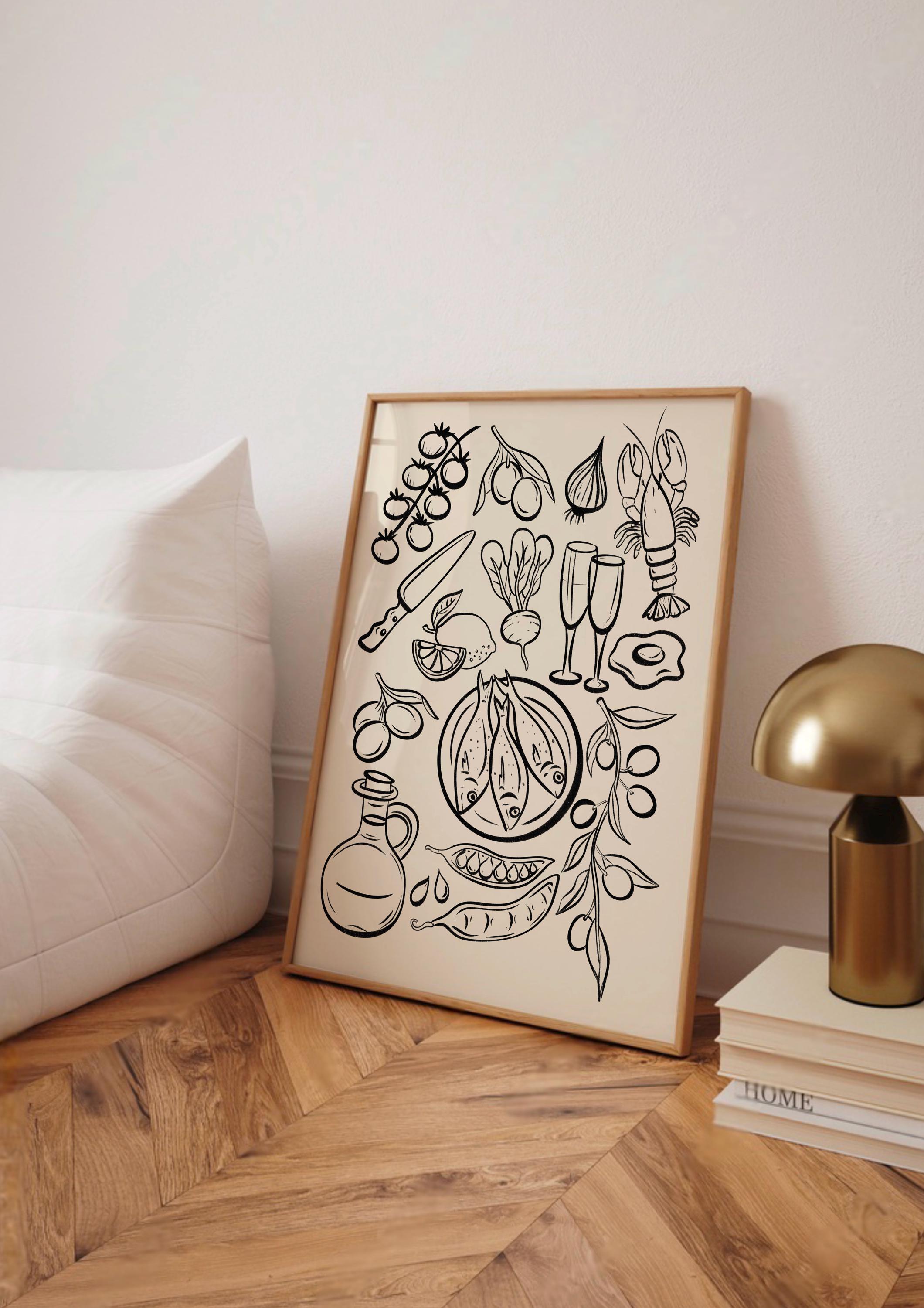 Food And Drink Illustrations Print