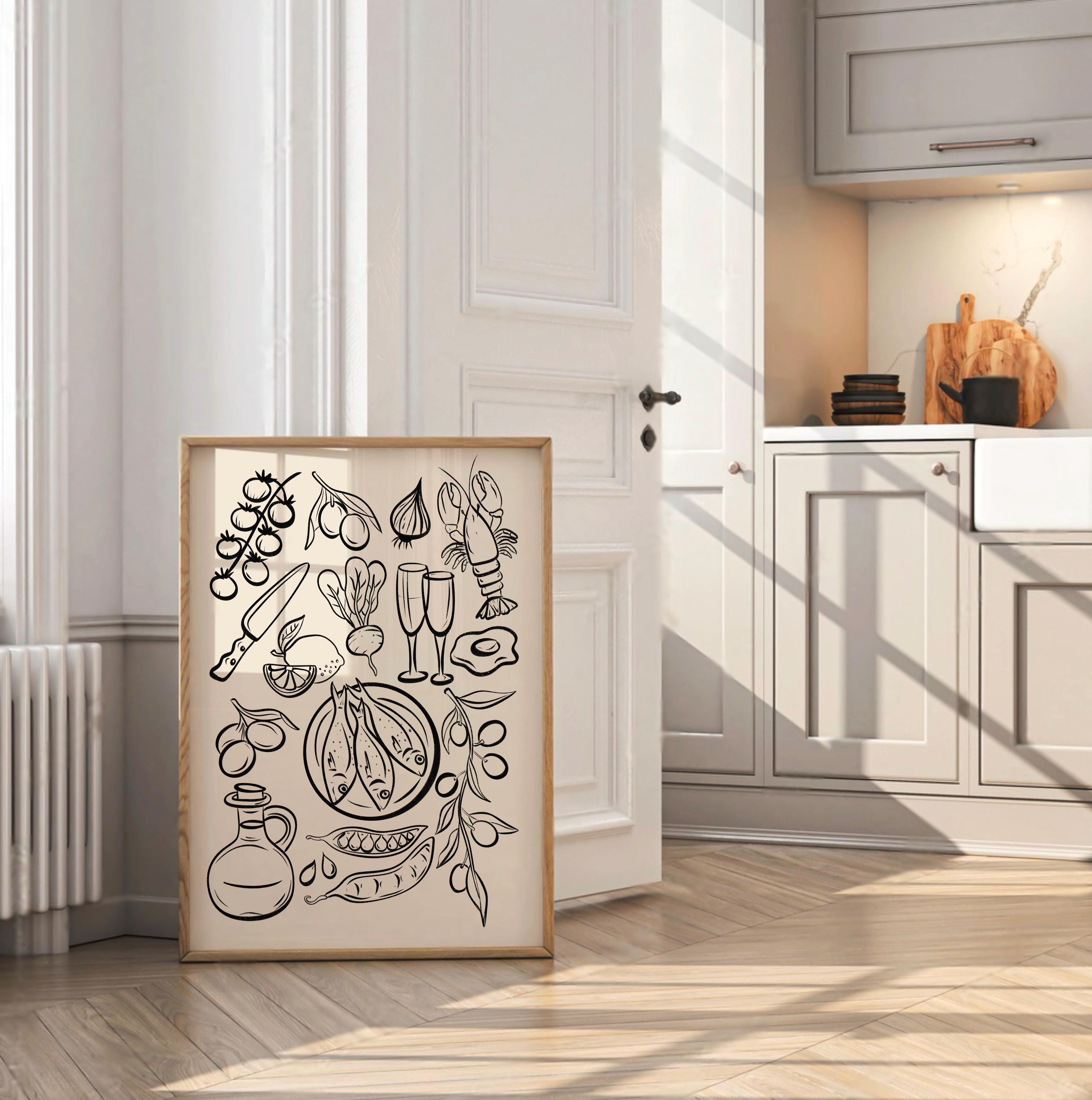 Food And Drink Illustrations Digital Download