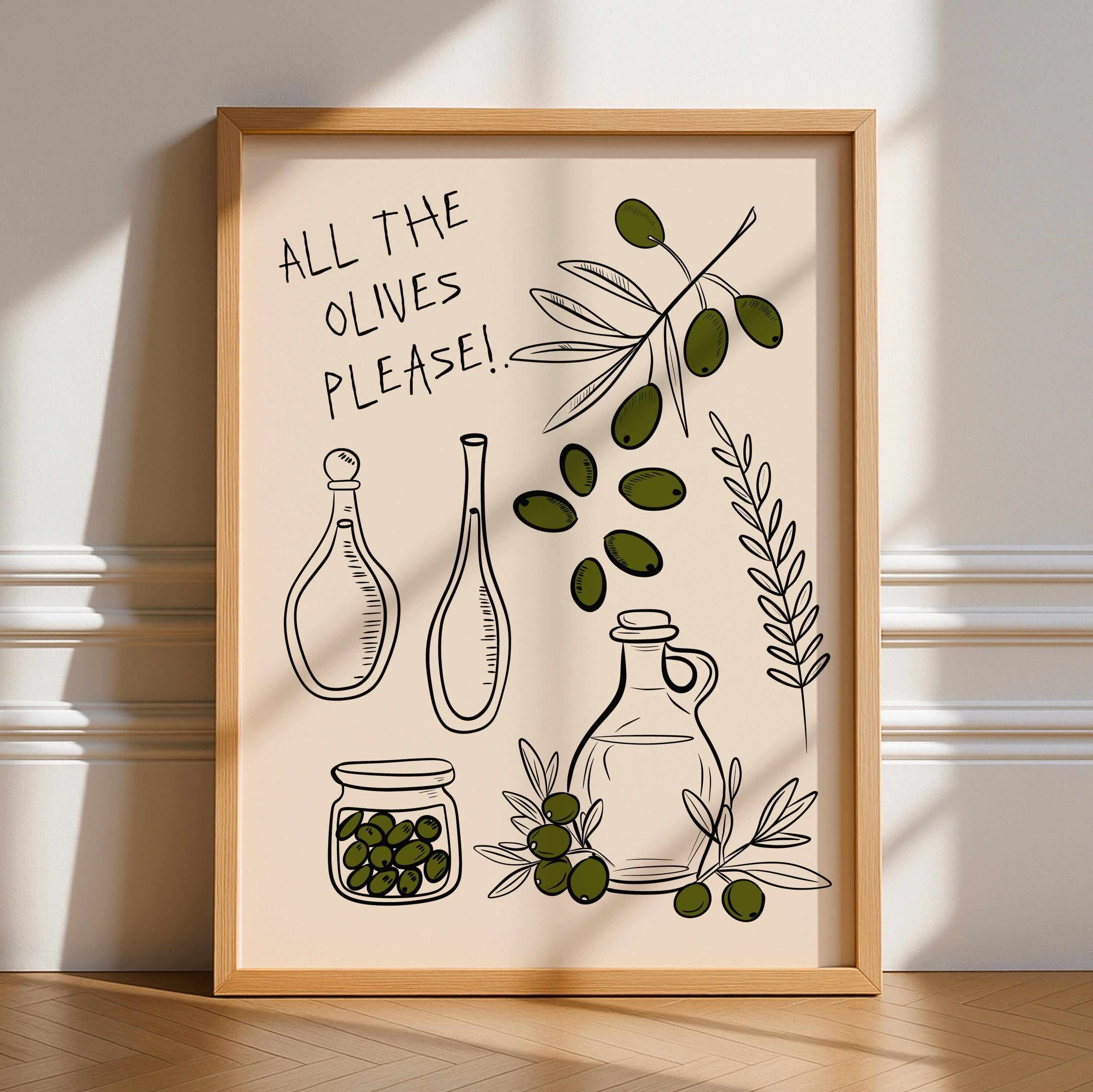All The Olives Please Print print in Size: A6 – Physical Print by Printro